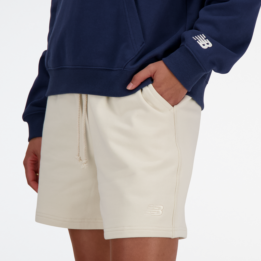 New Balance W NB Athletics French Terry Short in BEIGE