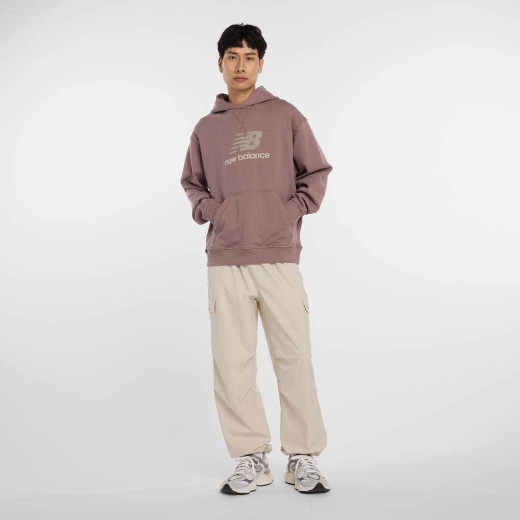 New Balance Athletics French Terry Logo Hoodie in BRAUN