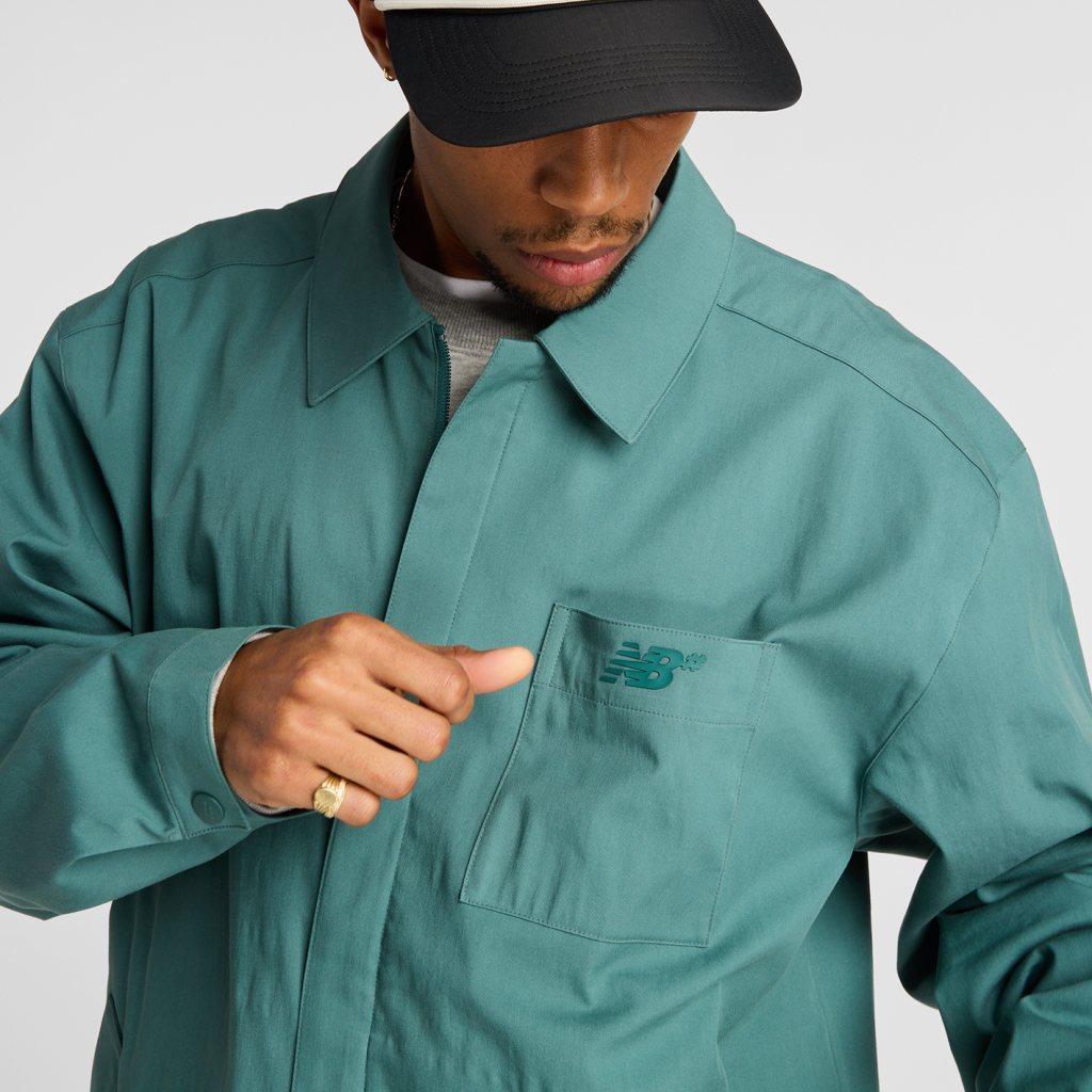 New Balance Numeric Coaches Twill Jacket in GRÜN