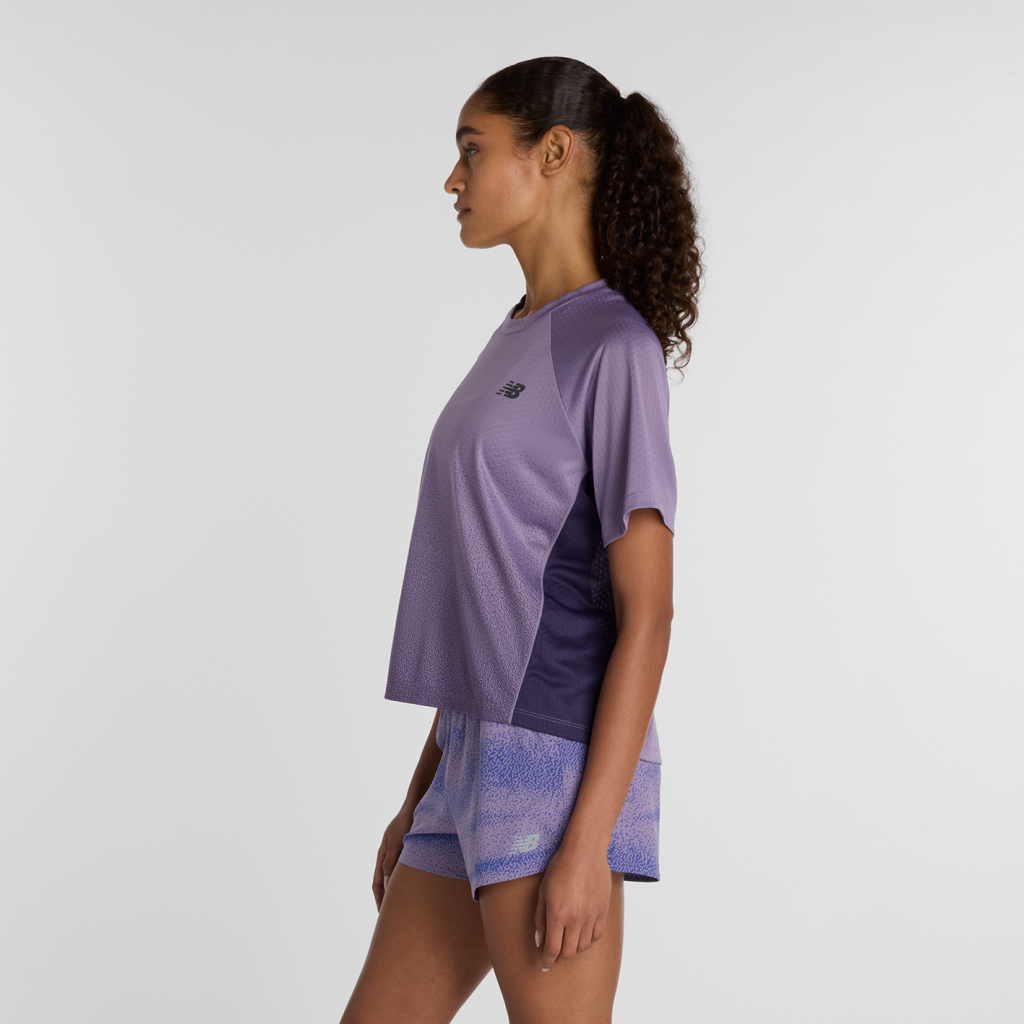 New Balance W Viz-Tech Run T-Shirt in VIOLETT