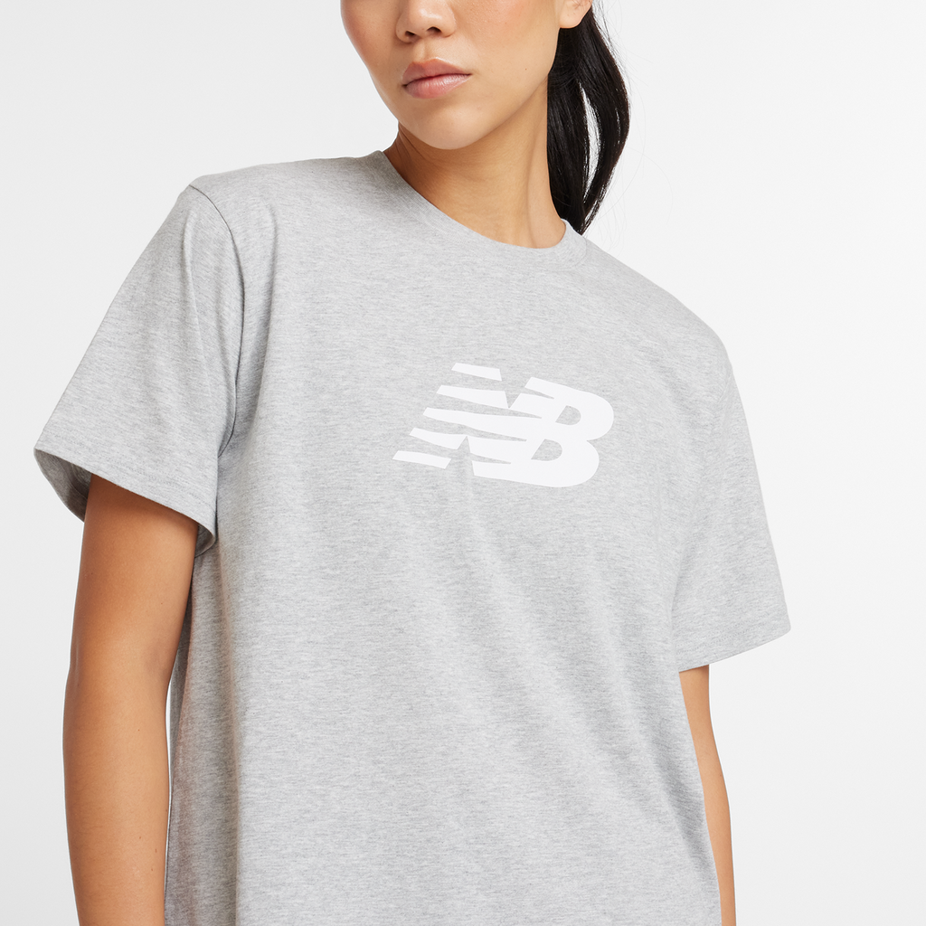 New Balance W Sport Jersey Relaxed Logo T-Shirt in GRAU