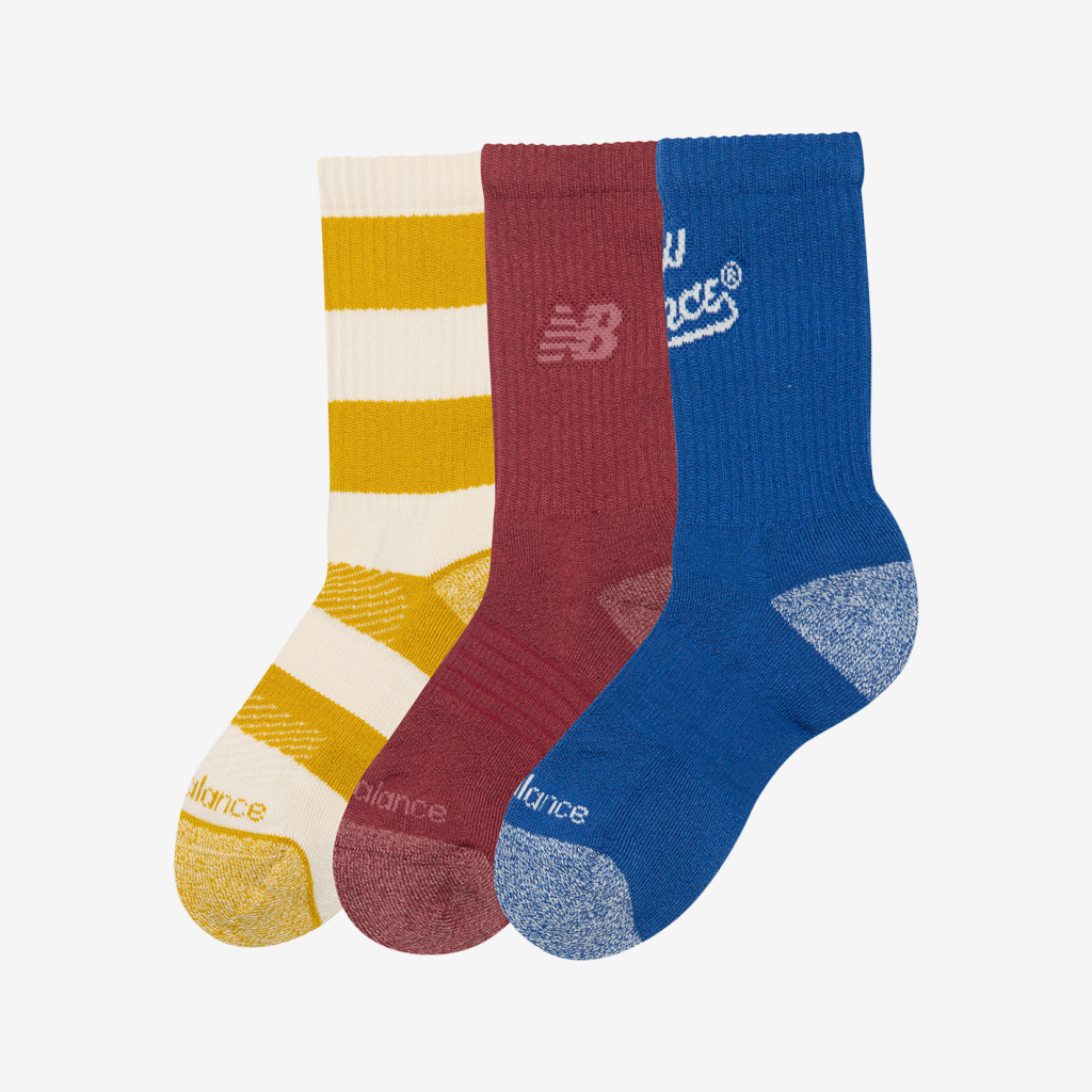 New Balance Youth Active Graphic Crew Socks 3 Pack in MEHRFARBIG