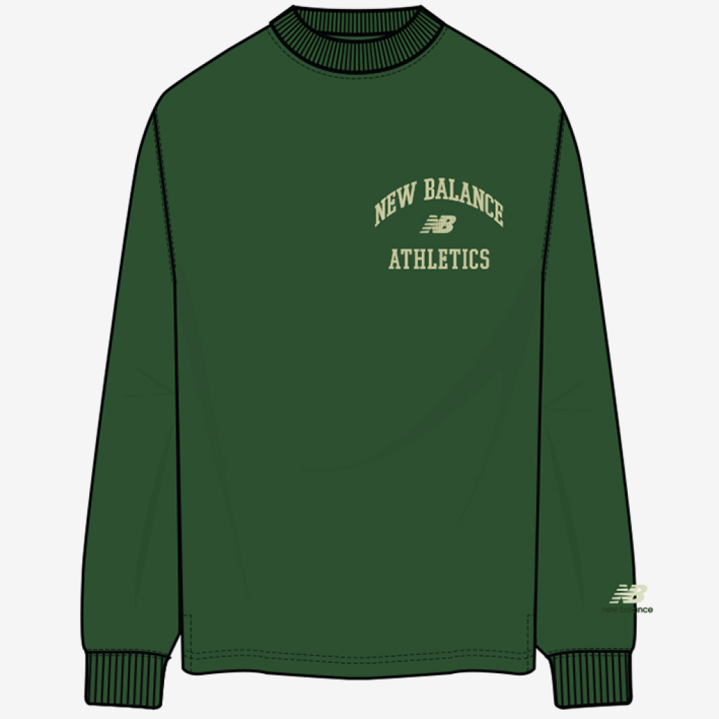 New Balance Athletics Varsity Graphic Mock Longsleeve in GRÜN