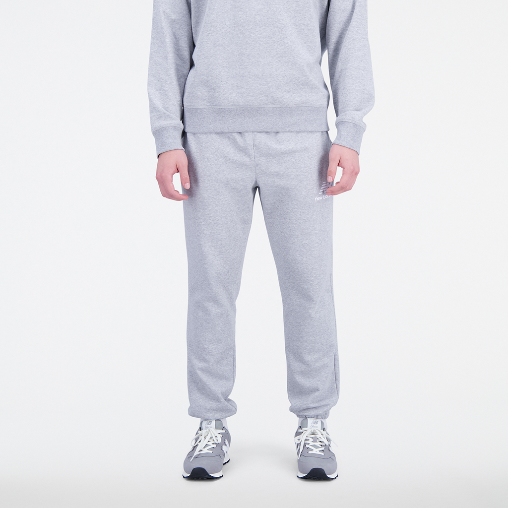 New Balance Essentials Stacked Logo Sweatpant in GRAU