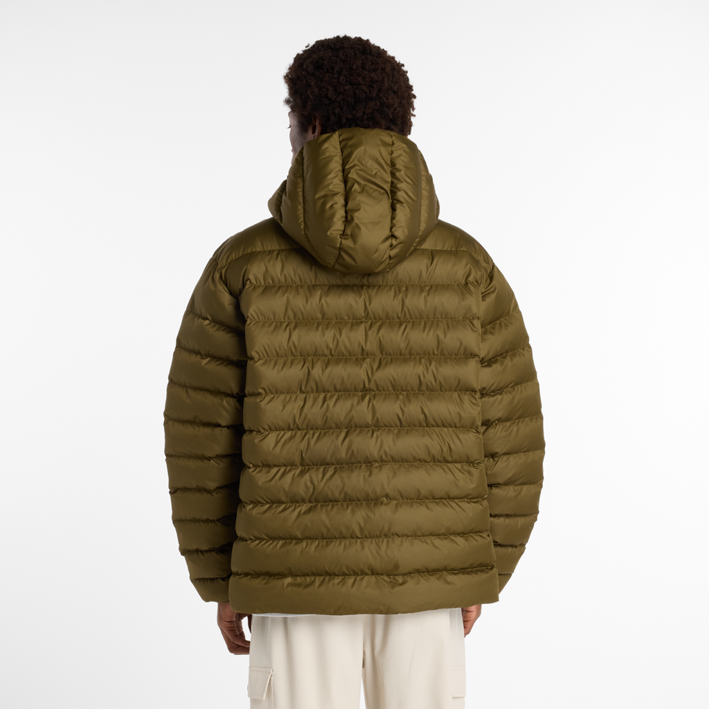 New Balance Hooded Puffer Jacket in GRÜN