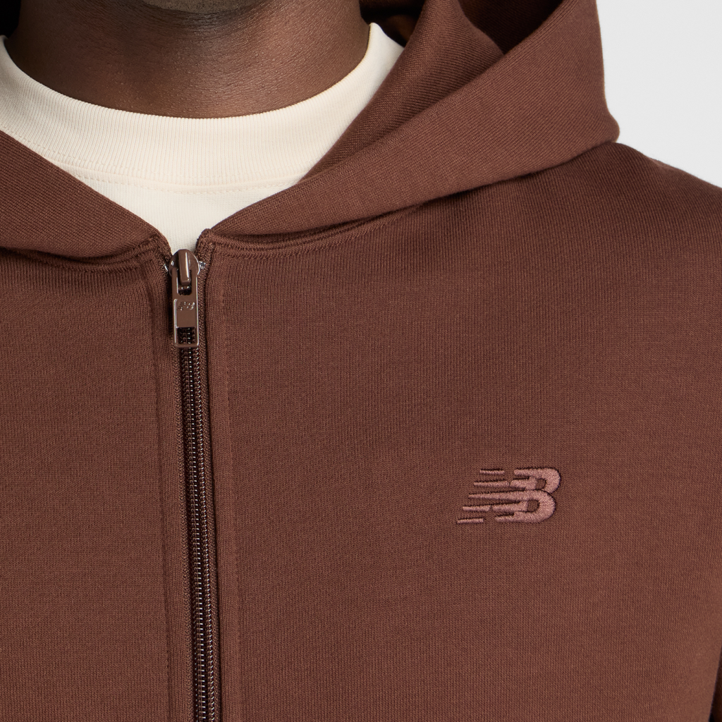 New Balance Athletics French Terry Full Zip in BRAUN