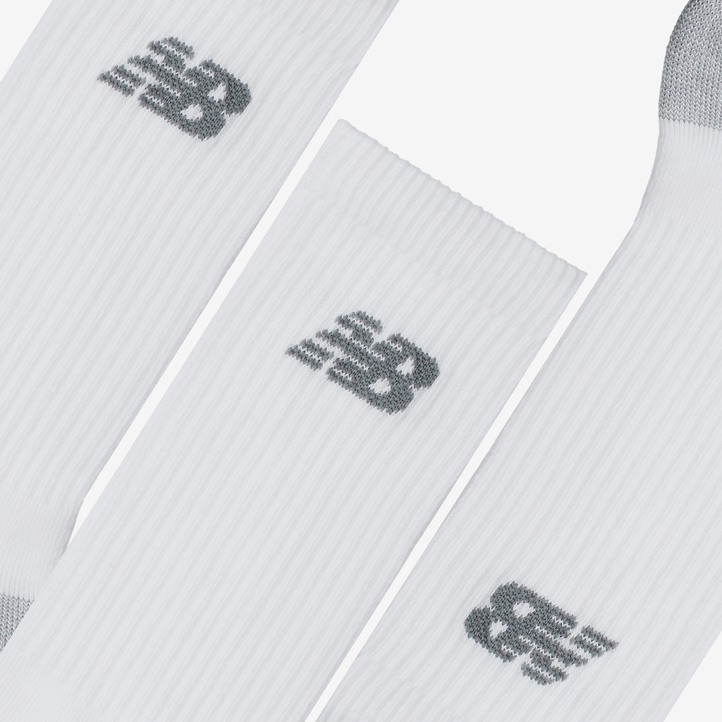 New Balance Performance Cushioned Crew 3 Pack in WEISS