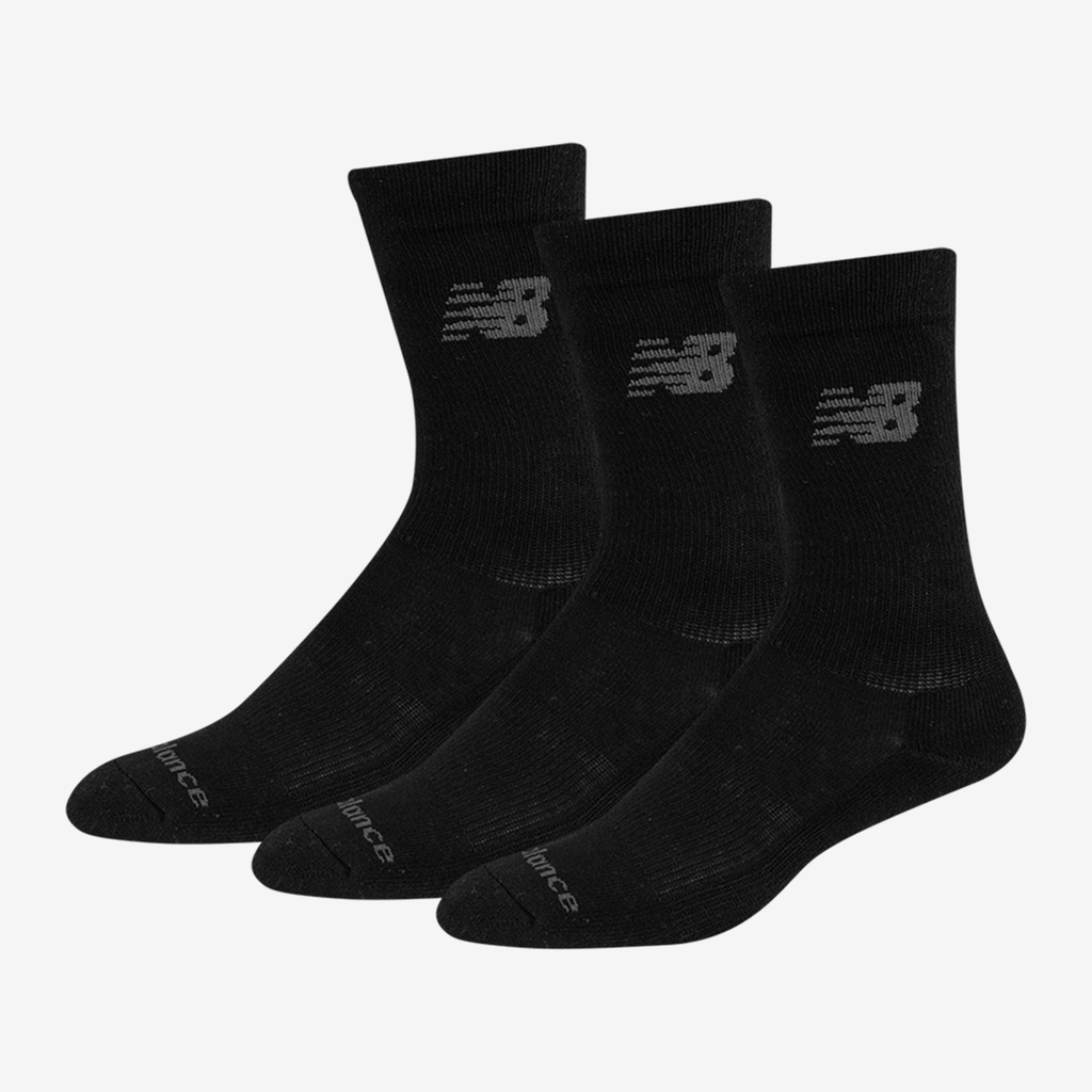 New Balance NB PF Cotton Cushioned Crew Socks 3 Pair in SCHWARZ