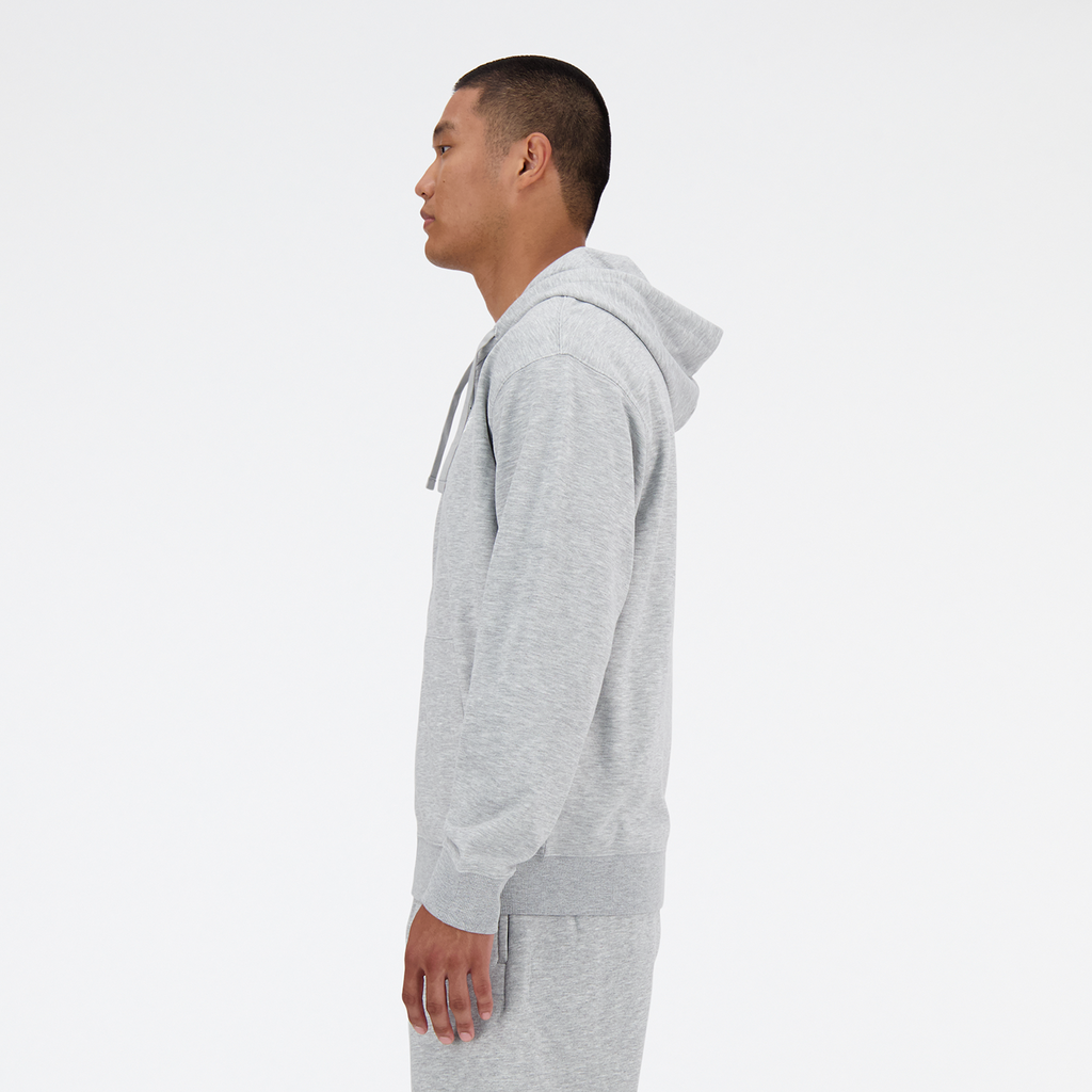 New Balance New Balance Stacked Logo French Terry FZ Hoodie in GRAU