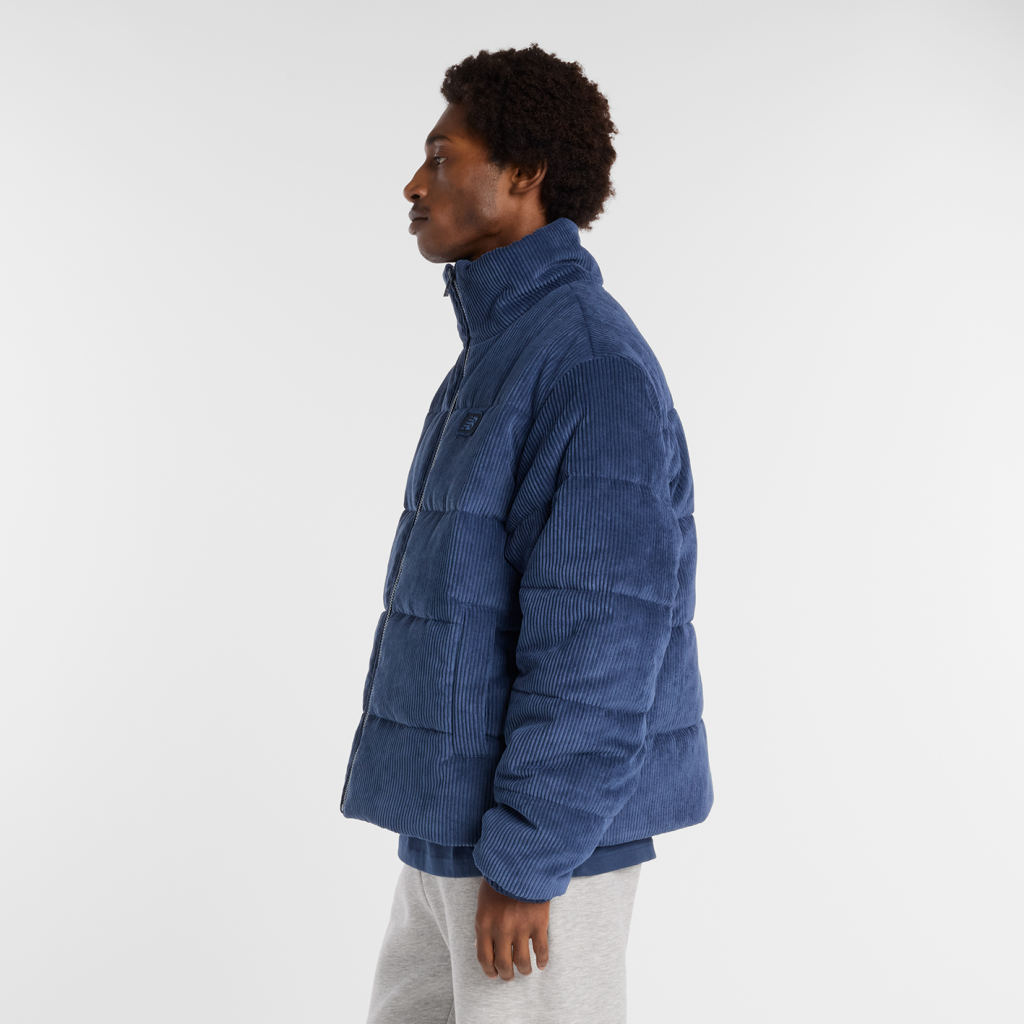 New Balance Corduroy Puffer Jacket in BLAU