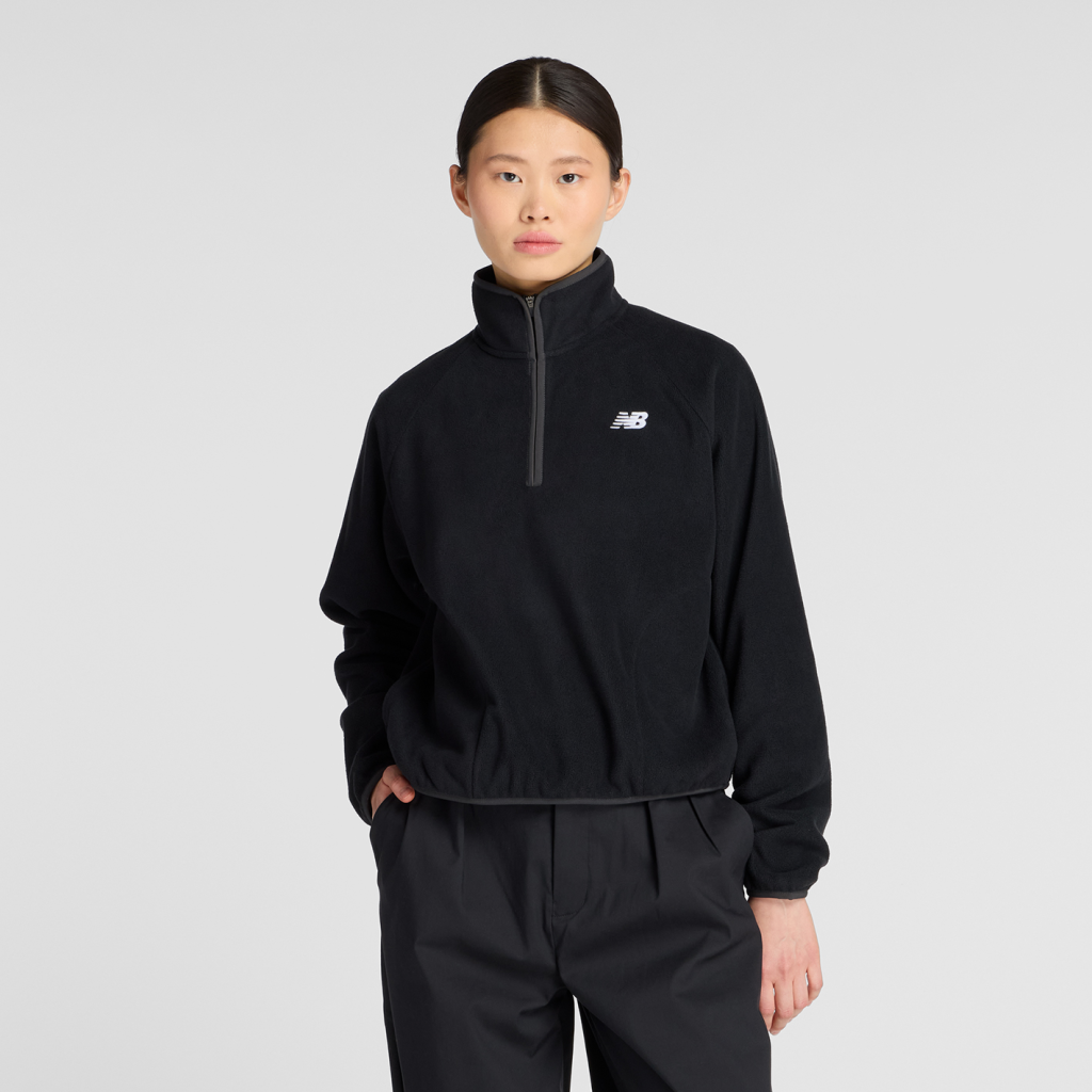 New Balance W Polar Fleece Half Zip in SCHWARZ