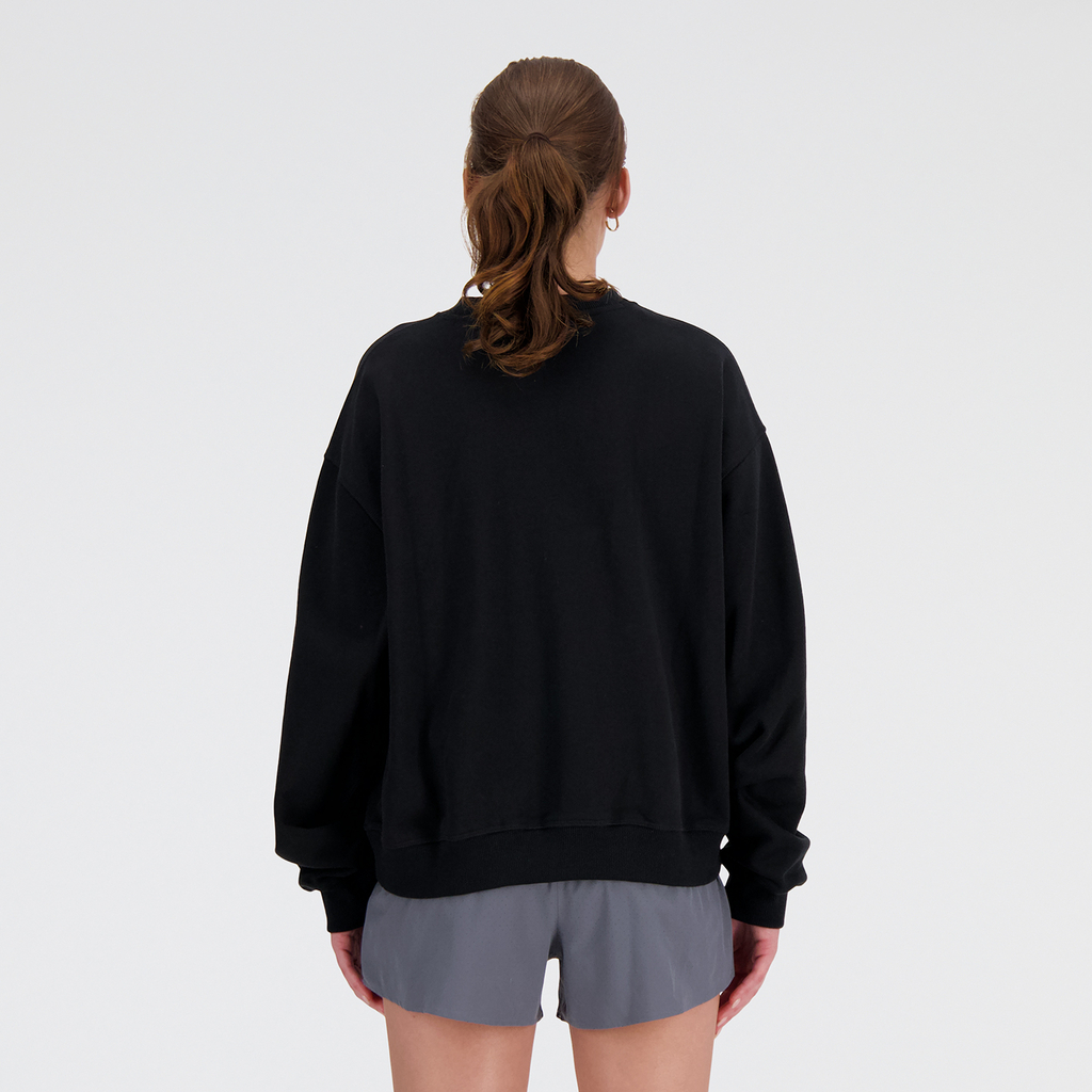 New Balance W NB Athletics French Terry Crew in SCHWARZ