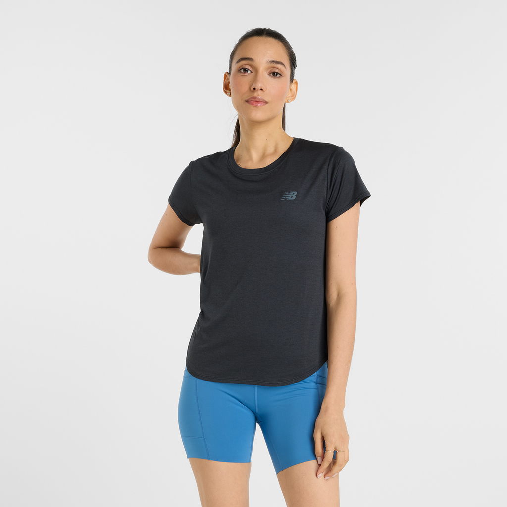 New Balance W Sport Core Heather T-Shirt in SCHWARZ