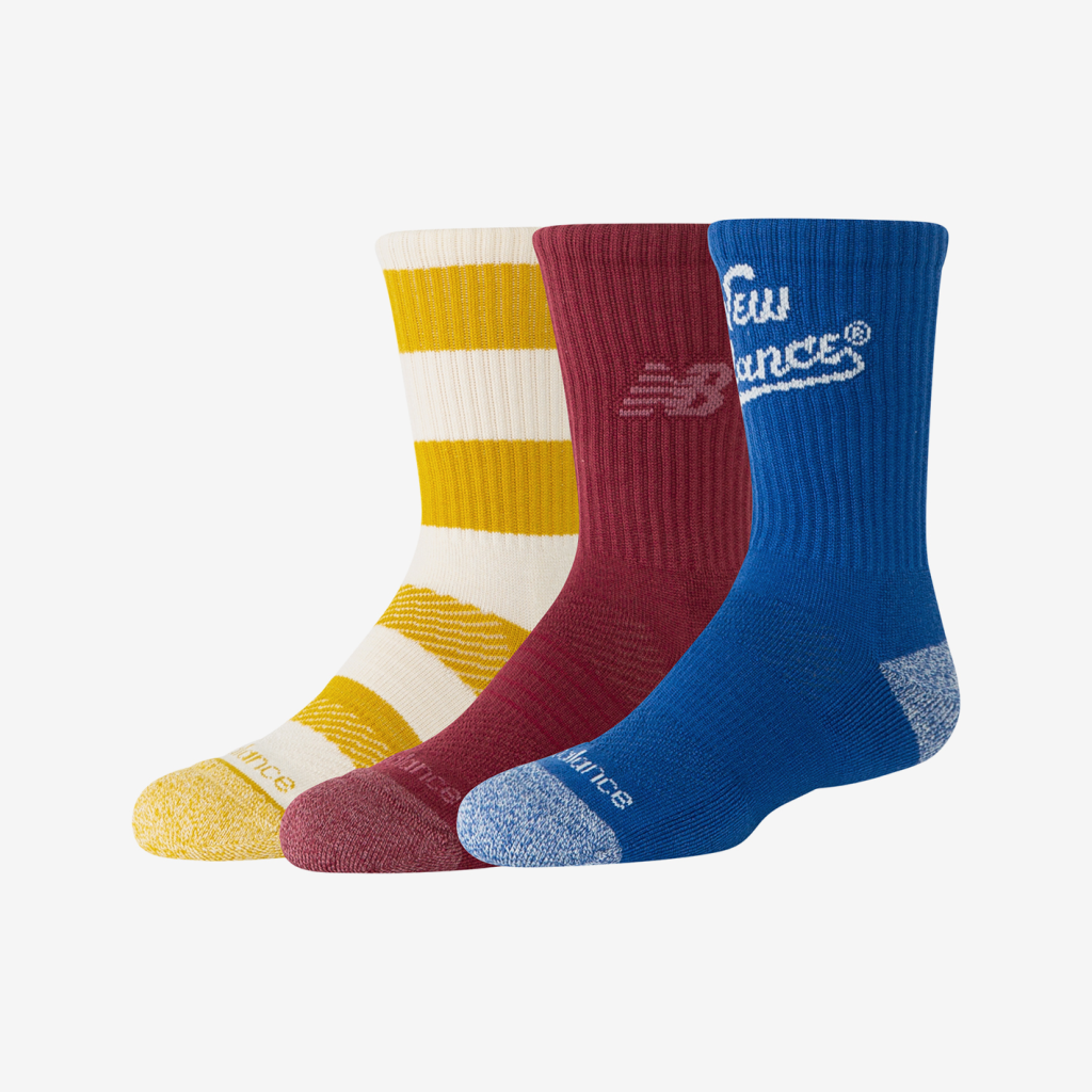 New Balance Youth Active Graphic Crew Socks 3 Pack in MEHRFARBIG