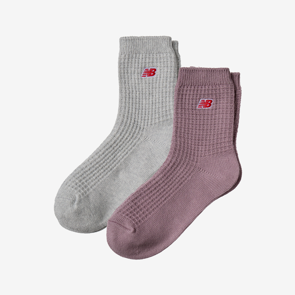 New Balance Waffle Knit Ankle Socks 2 Pack in MEHRFARBIG