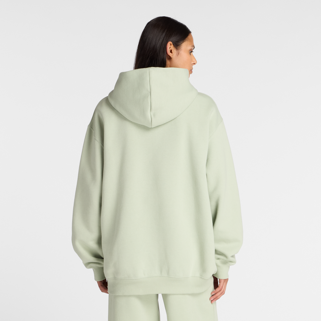 New Balance W Linear Heritage Fleece Long Hoodie in GRÜN