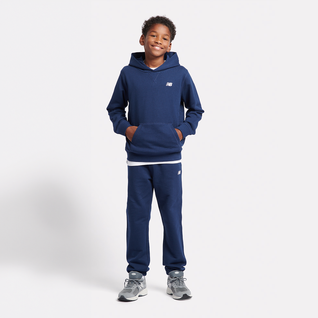 New Balance B New Balance French Terry Small Logo Hoodie in BLAU