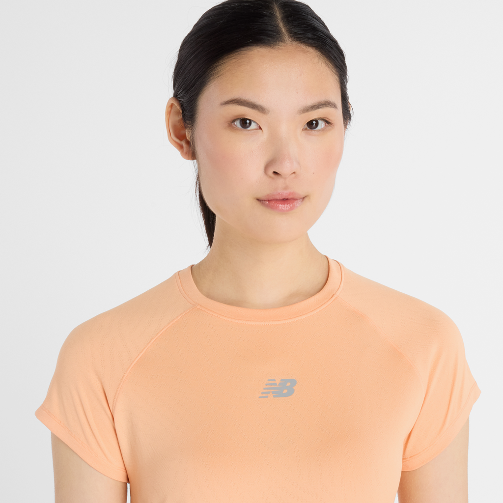 New Balance W Seasonal Jacquard T-Shirt in ORANGE
