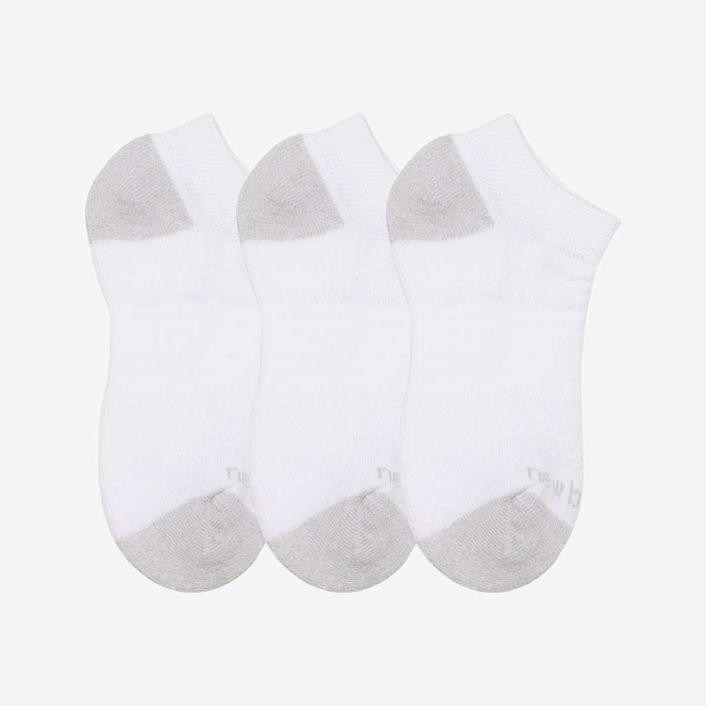 New Balance Youth Active No Show Socks 3 Pack in WEISS