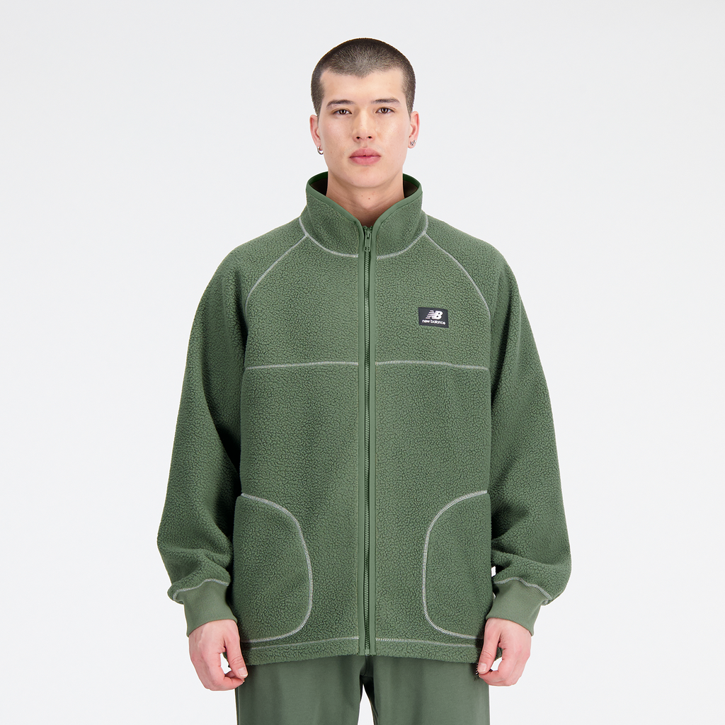 New Balance Athletics Polar Fleece Full Zip in GRÜN