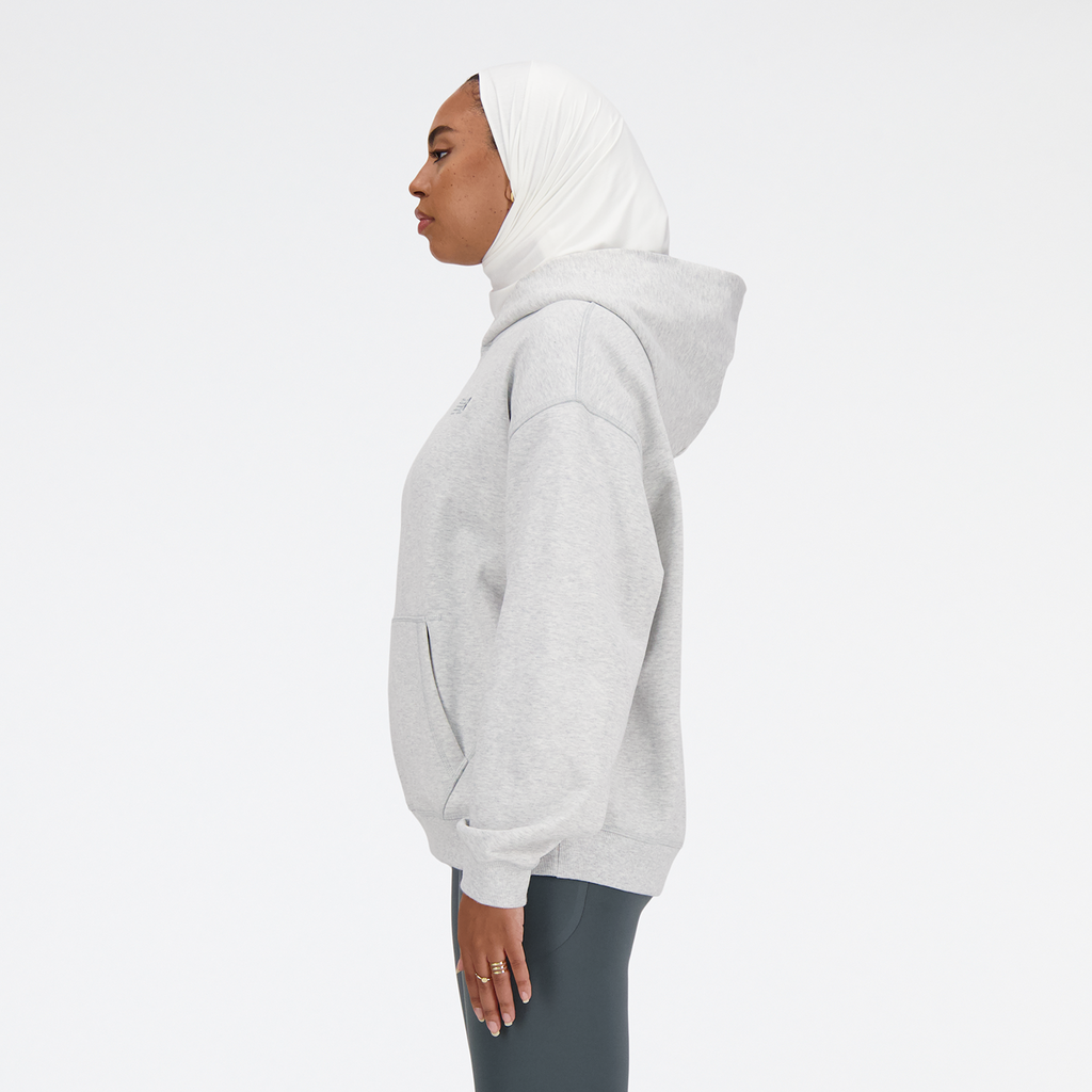 New Balance W NB Athletics French Terry Hoodie in GRAU