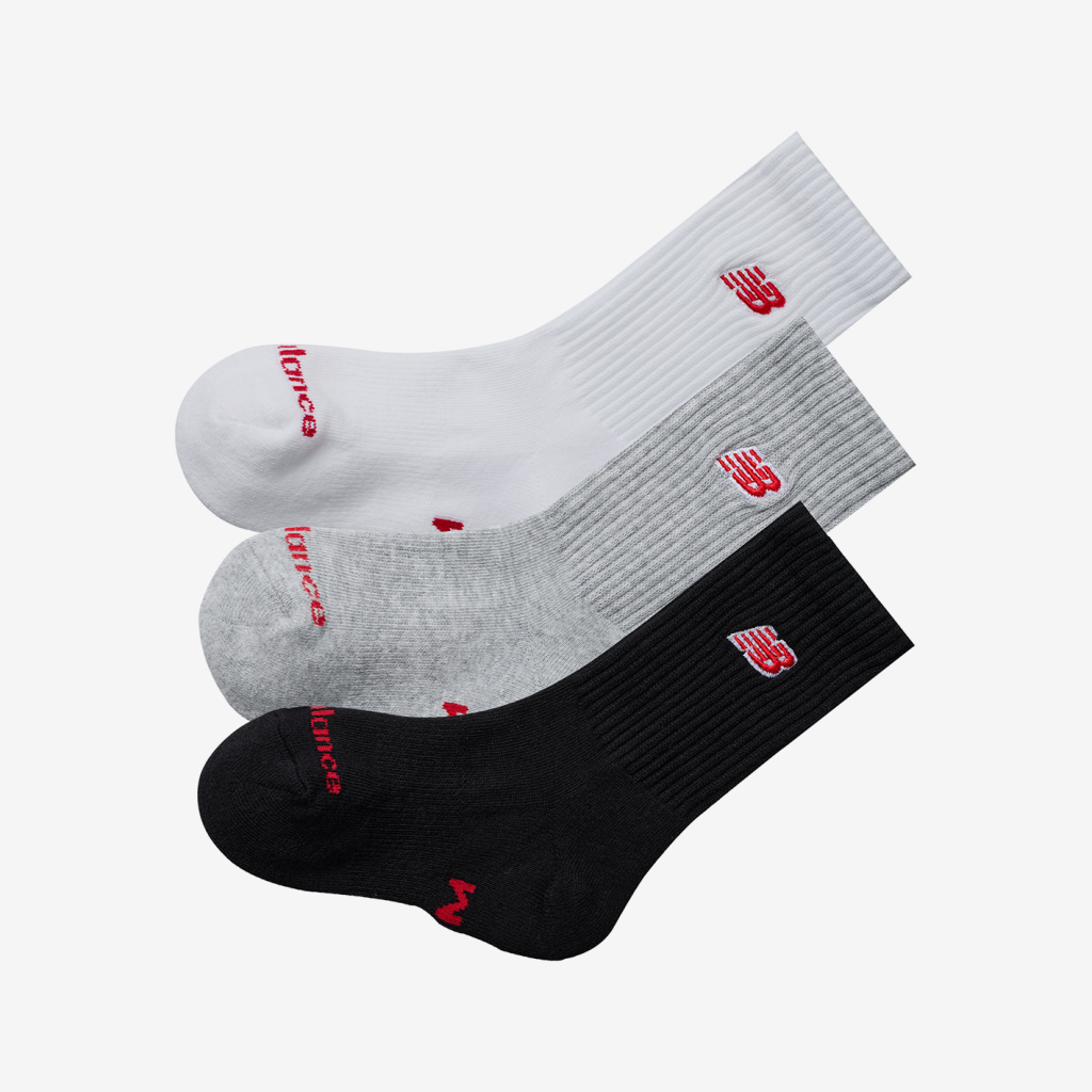 New Balance Kids Patch Logo Crew 3 Pack in WEISS
