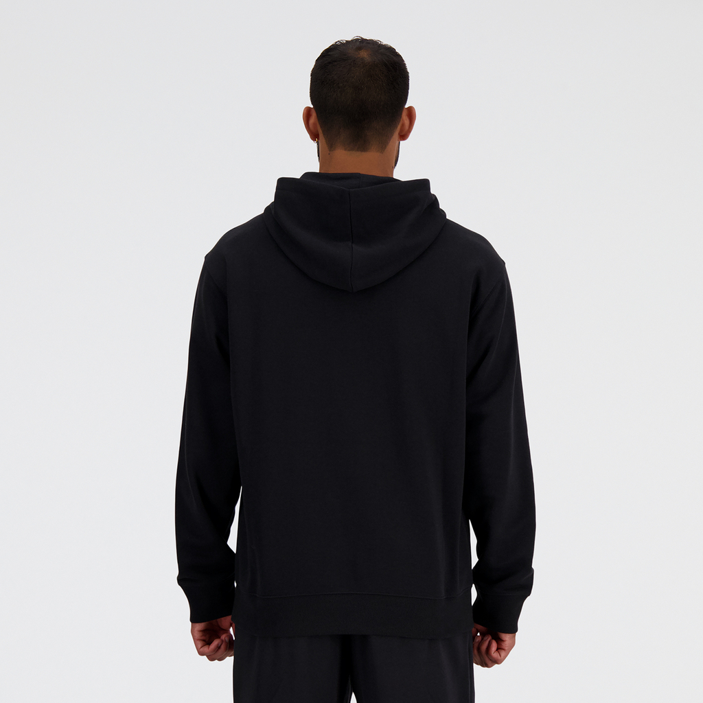 New Balance Sport Essentials Stacked Logo French Terry Hoodie in SCHWARZ