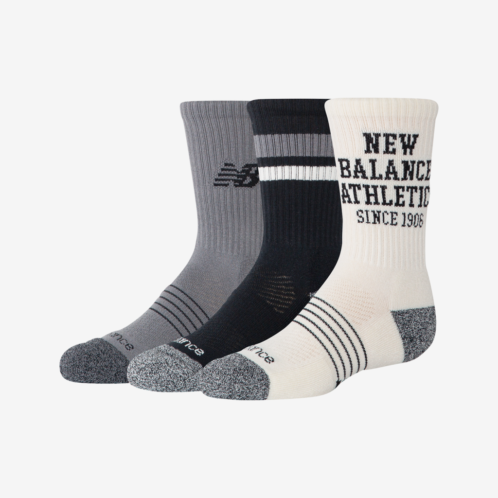 New Balance Youth Active Graphic Crew Socks 3 Pack in MEHRFARBIG