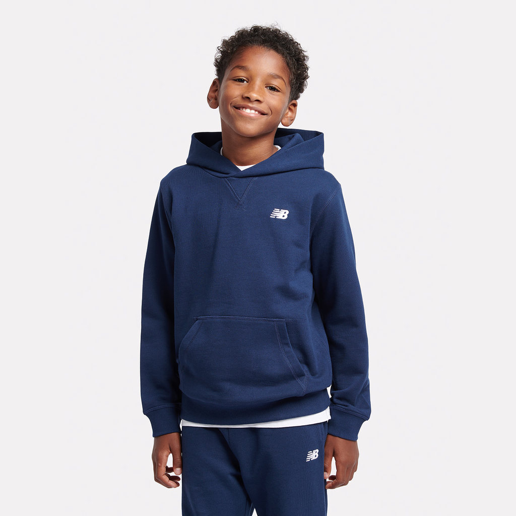 New Balance B New Balance French Terry Small Logo Hoodie in BLAU
