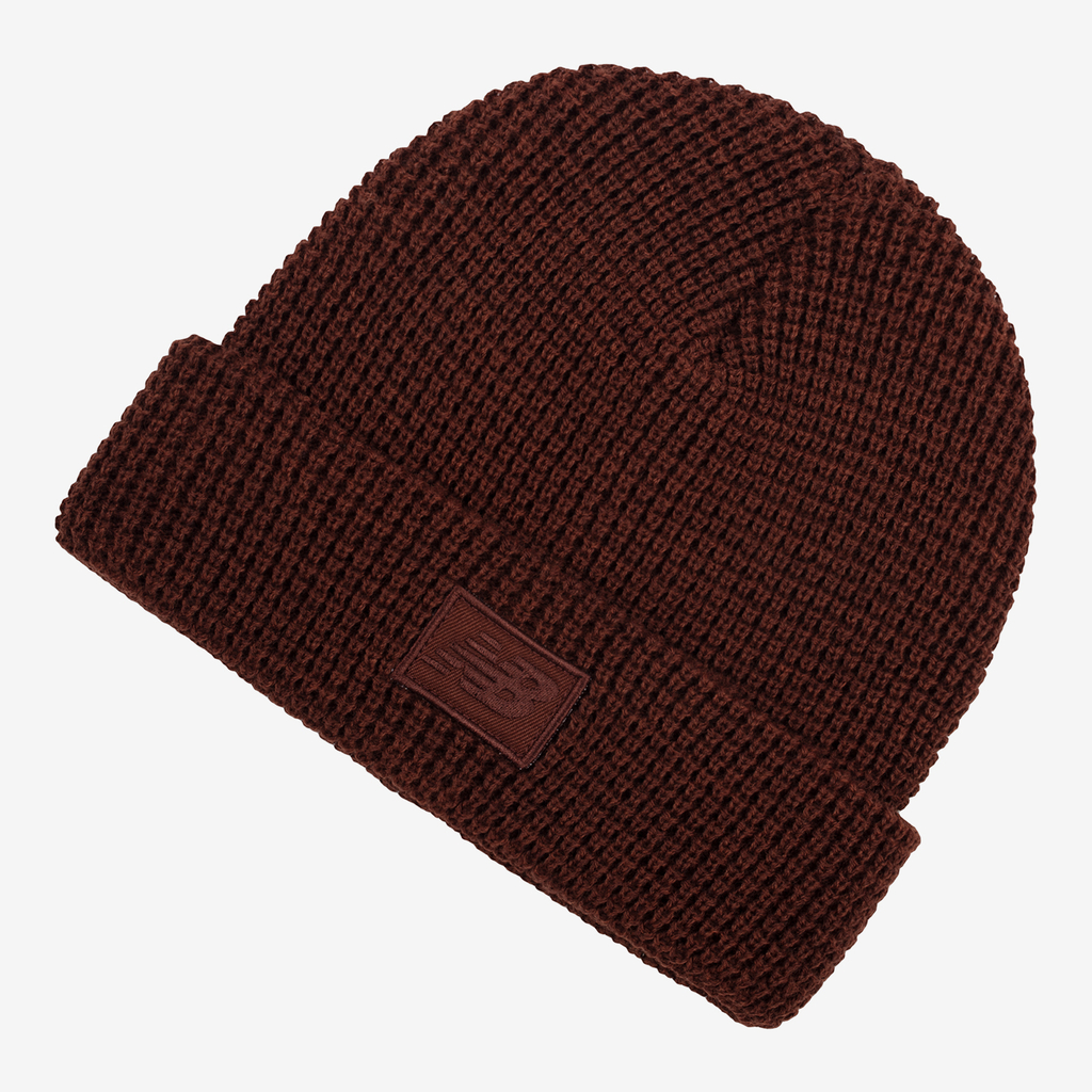 New Balance Waffle Knit Cuffed Beanie in BRAUN