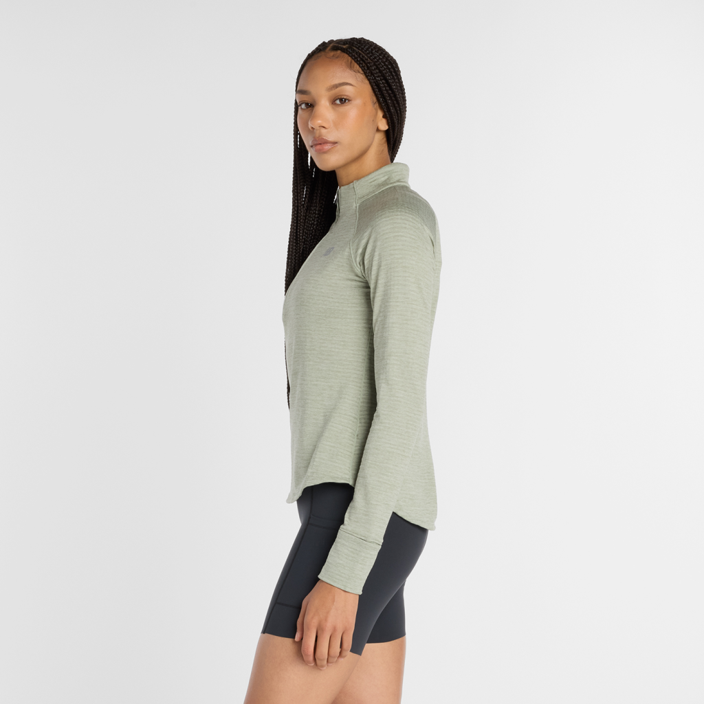 New Balance W Athletics Heat Grid Half Zip in GRÜN