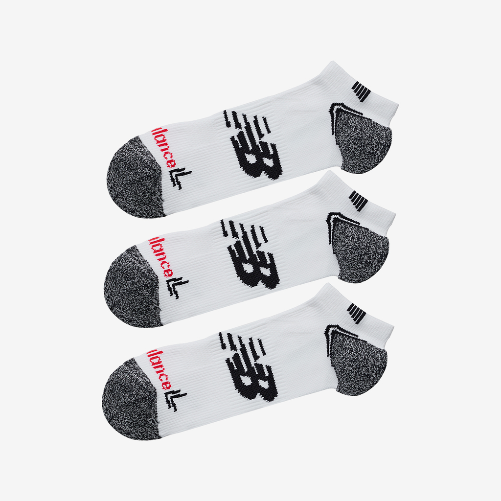 New Balance No Show Run Socks 3 Pack in WEISS