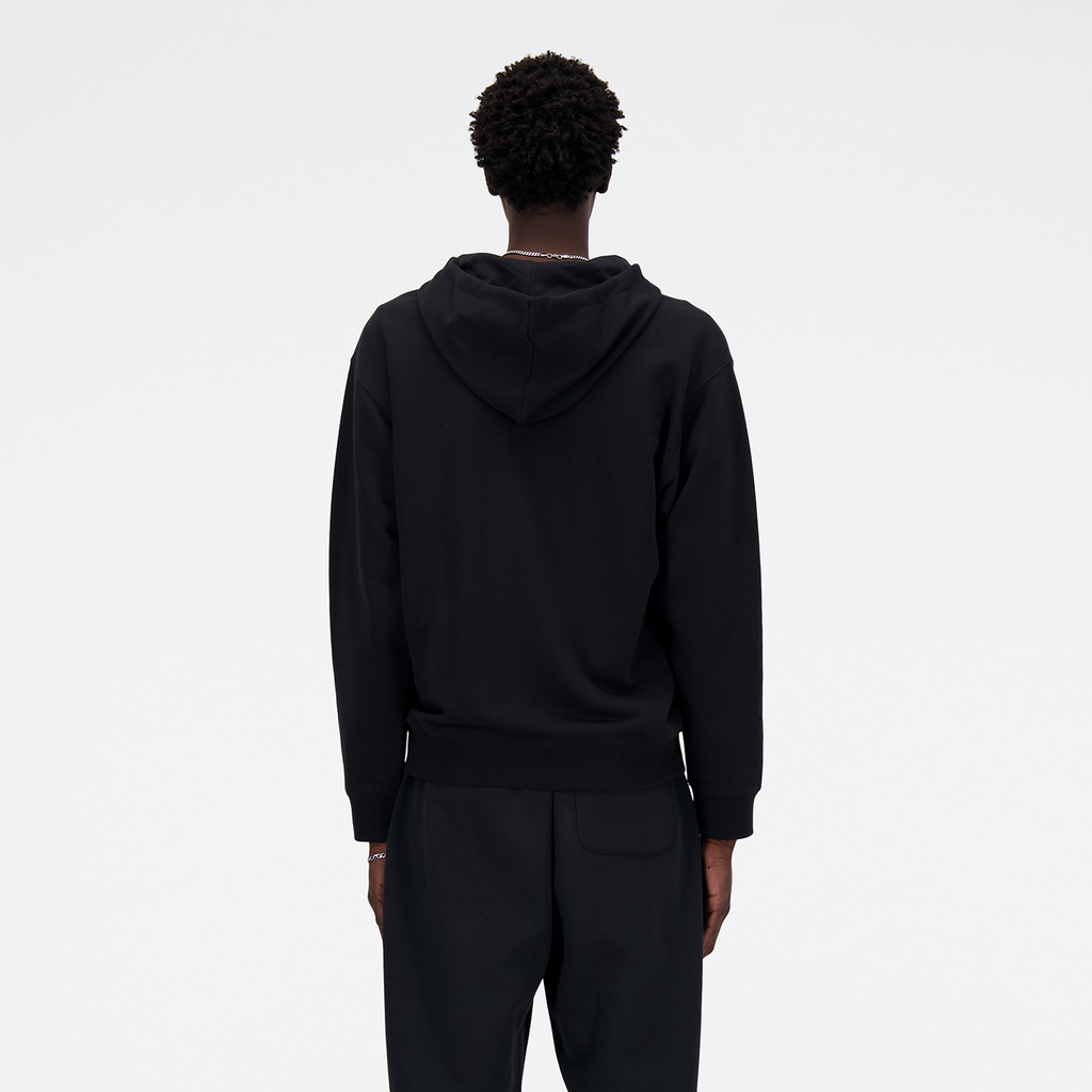 New Balance New Balance Stacked Logo French Terry FZ Hoodie in SCHWARZ