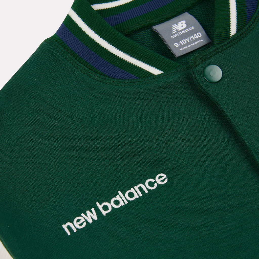 New Balance B NB Premium Loop Back Baseball Jacket in GRÜN