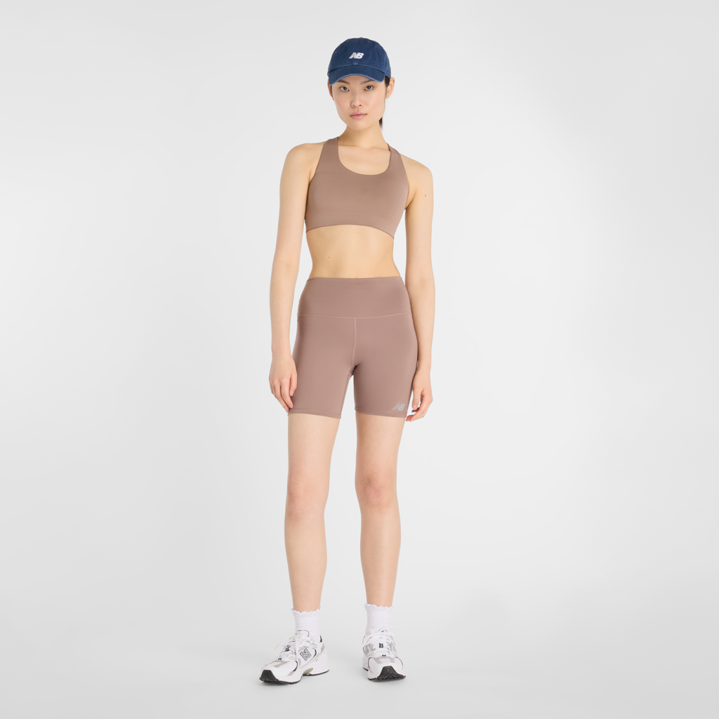 New Balance W NB Harmony High Rise Short 6" in BRAUN