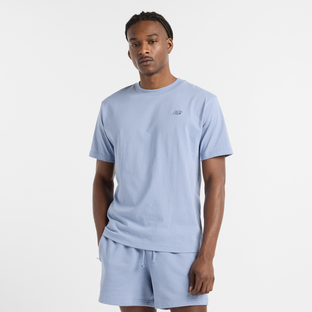 New Balance NB Athletics Cotton T-Shirt in BLAU