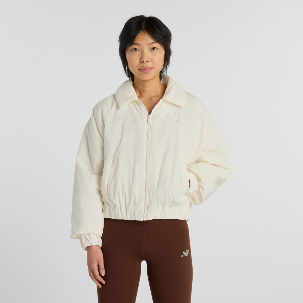 New Balance W Woven Bomber Jacket in WEISS