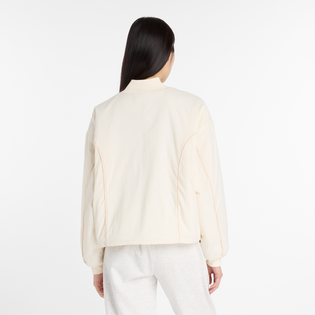 New Balance W Linear Heritage Woven Bomber Jacket in GRAU