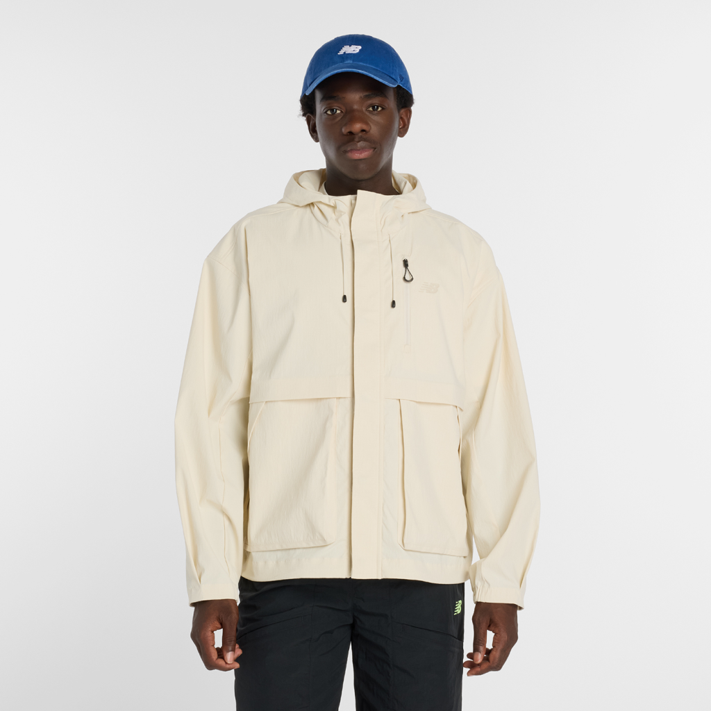 New Balance Athletics Ripstop Jacket in BEIGE