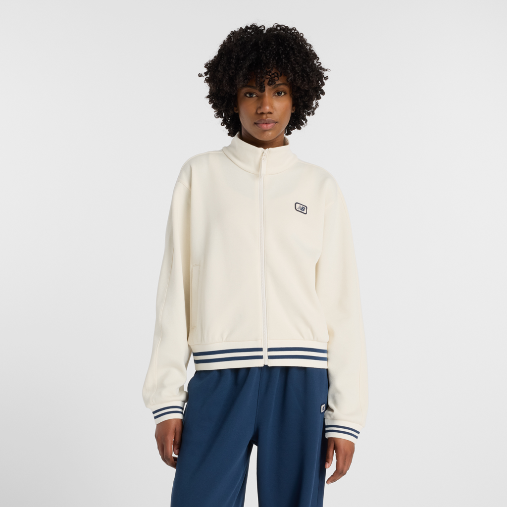 New Balance W Post Season Pique Track Jacket in GRAU