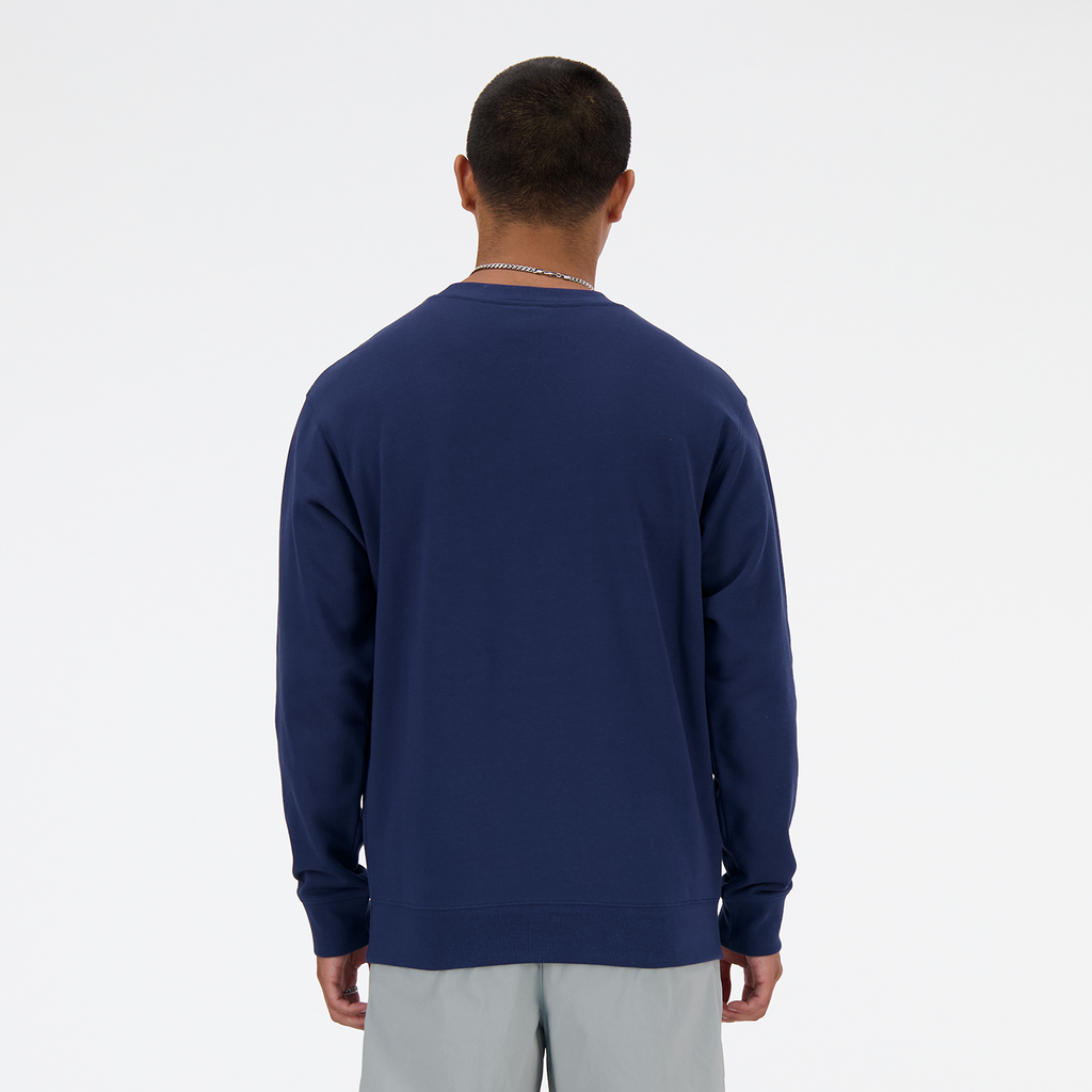 New Balance Sport Essentials Small Logo French Terry Crew in BLAU