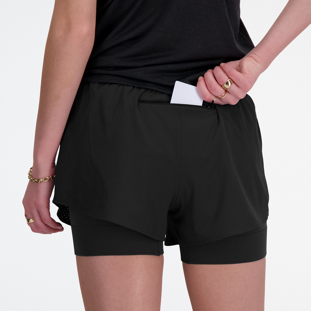 New Balance W RC Seamless 2 In 1 Short 3 Inch in SCHWARZ