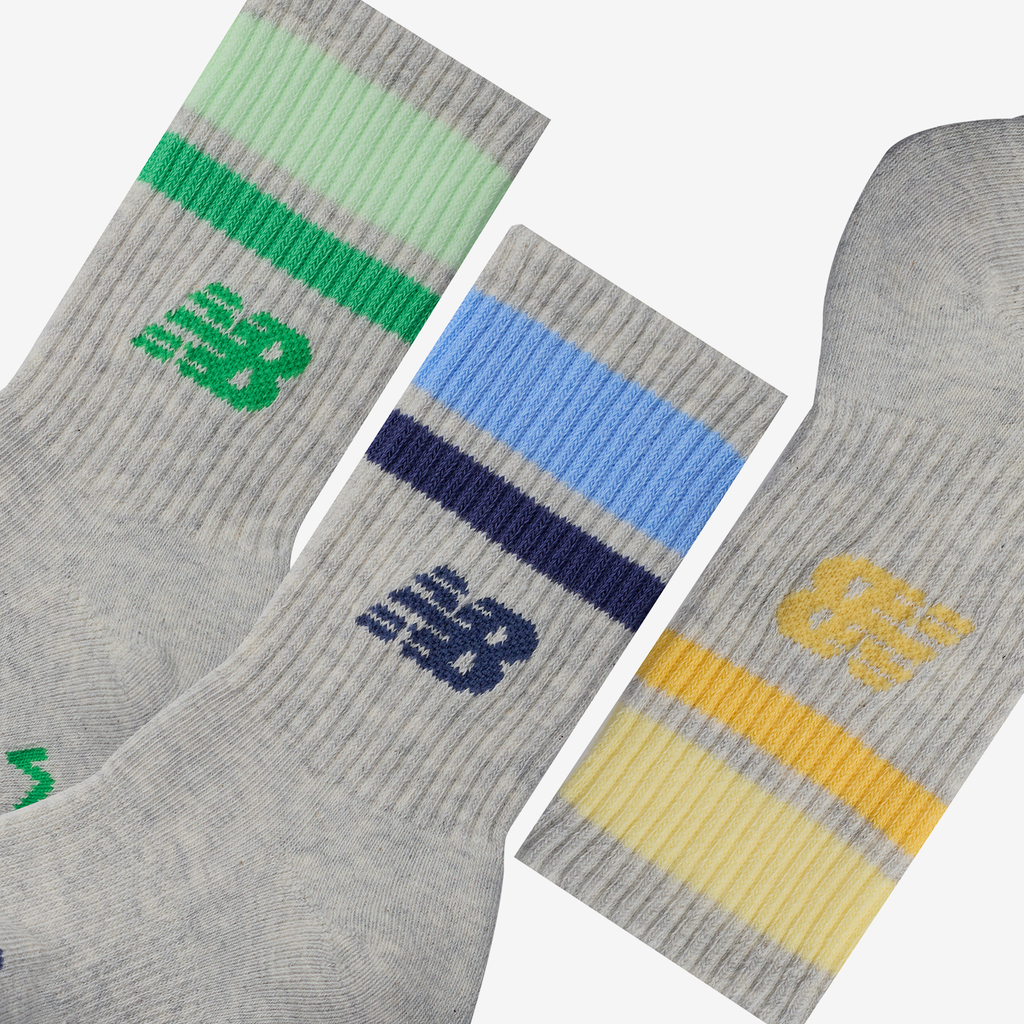New Balance Kids Everyday Stripe Midcalf 3 Pack in MEHRFARBIG