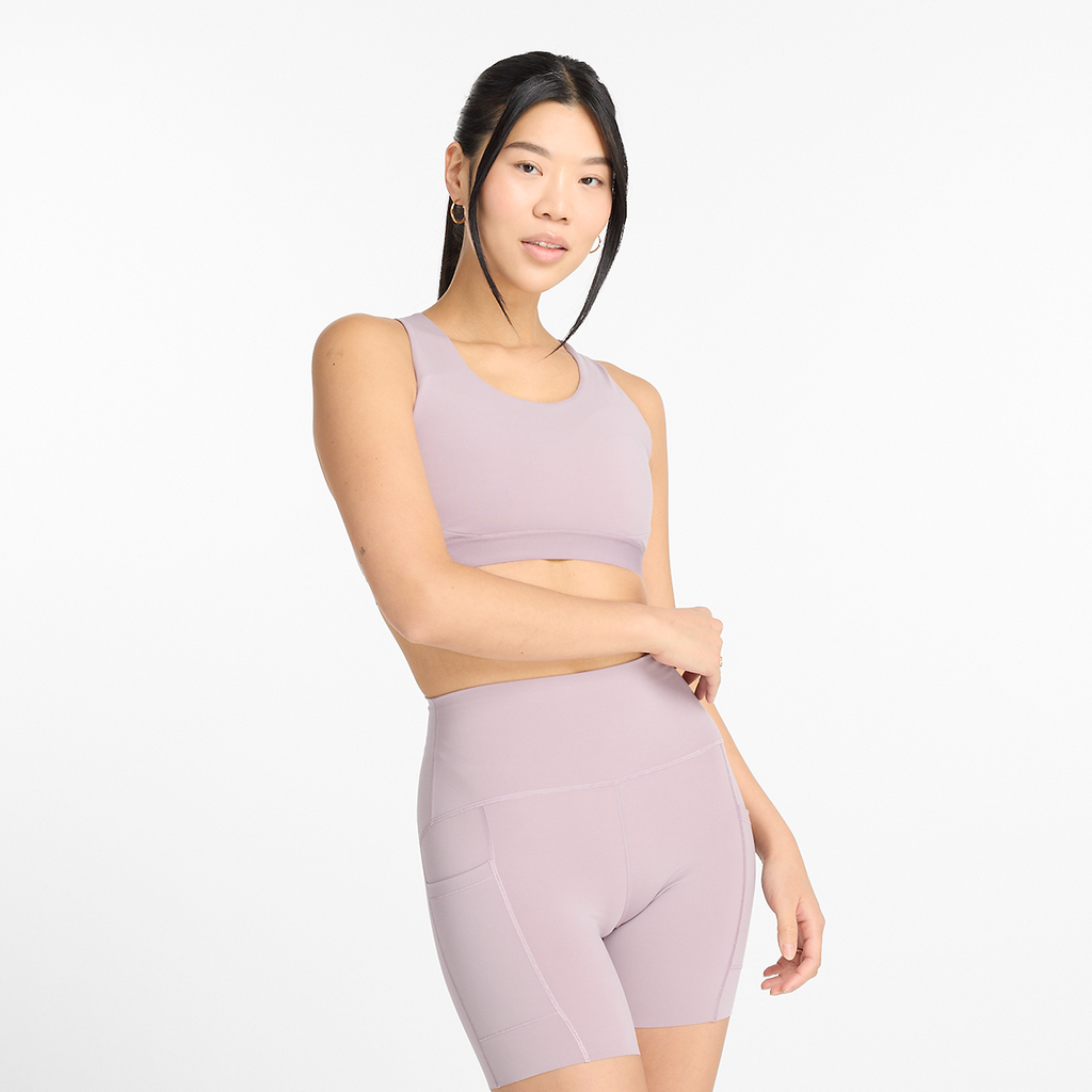 New Balance W NB Athletics Medium Support Sleek Sports Bra in VIOLETT