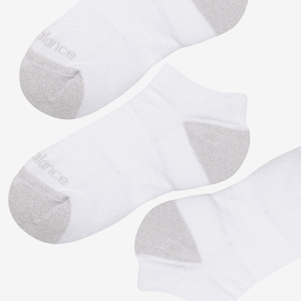 New Balance Youth Active No Show Socks 3 Pack in WEISS