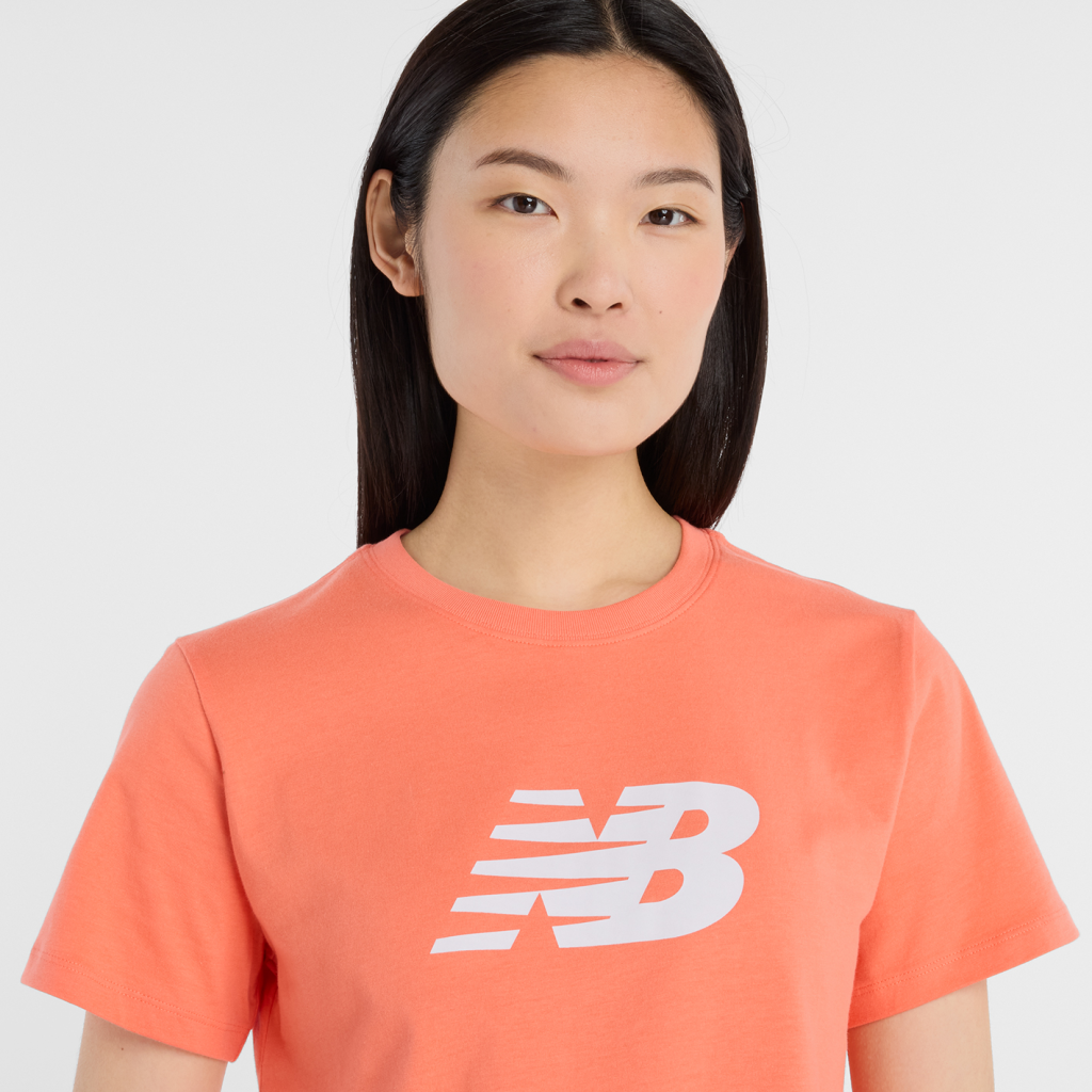 New Balance W Sport Jersey Logo T-Shirt in ORANGE