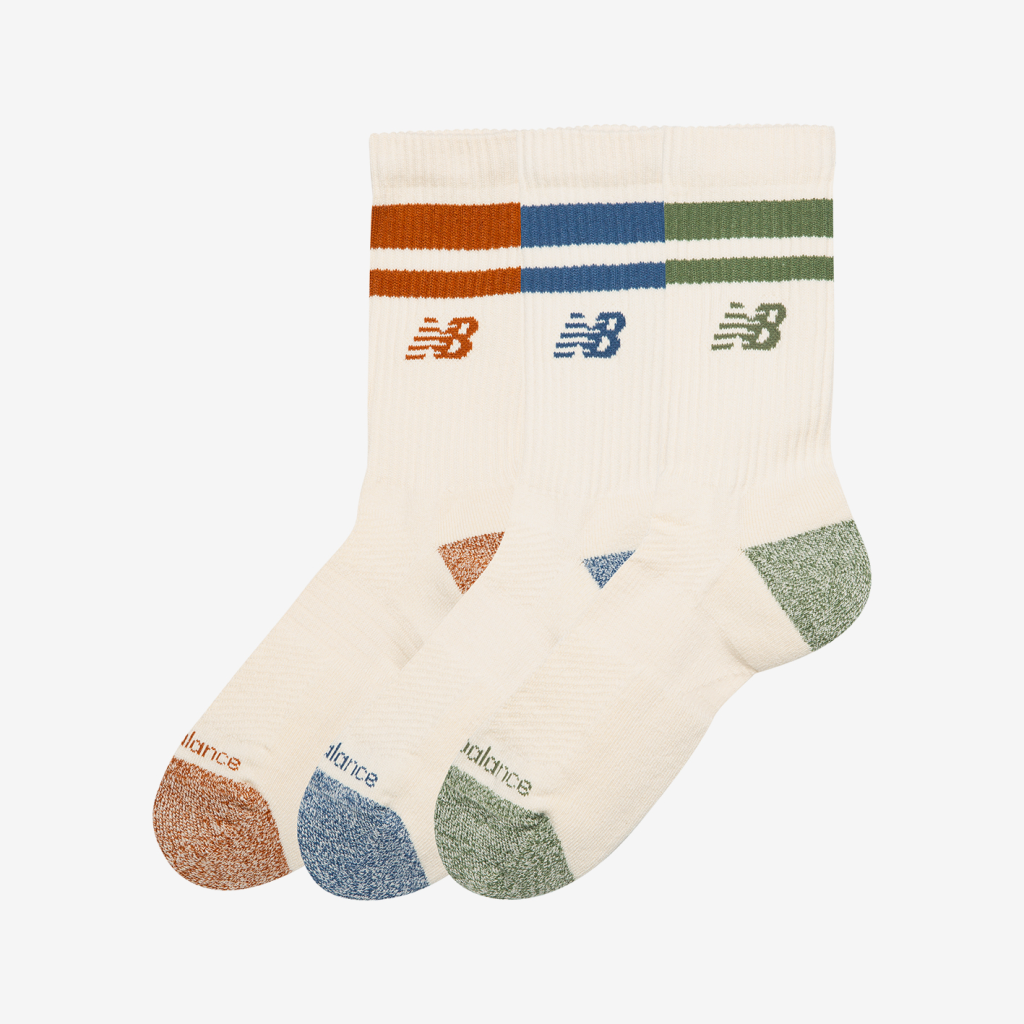 New Balance Active Lifestyle Striped Crew Socks 3 Pack in MEHRFARBIG
