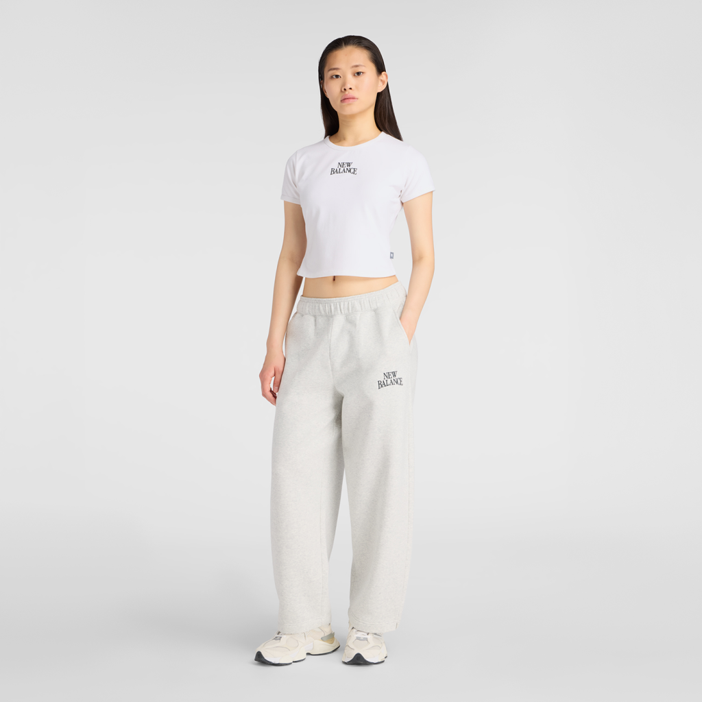 New Balance W Linear Heritage Fleece Barrel Pant in GRAU