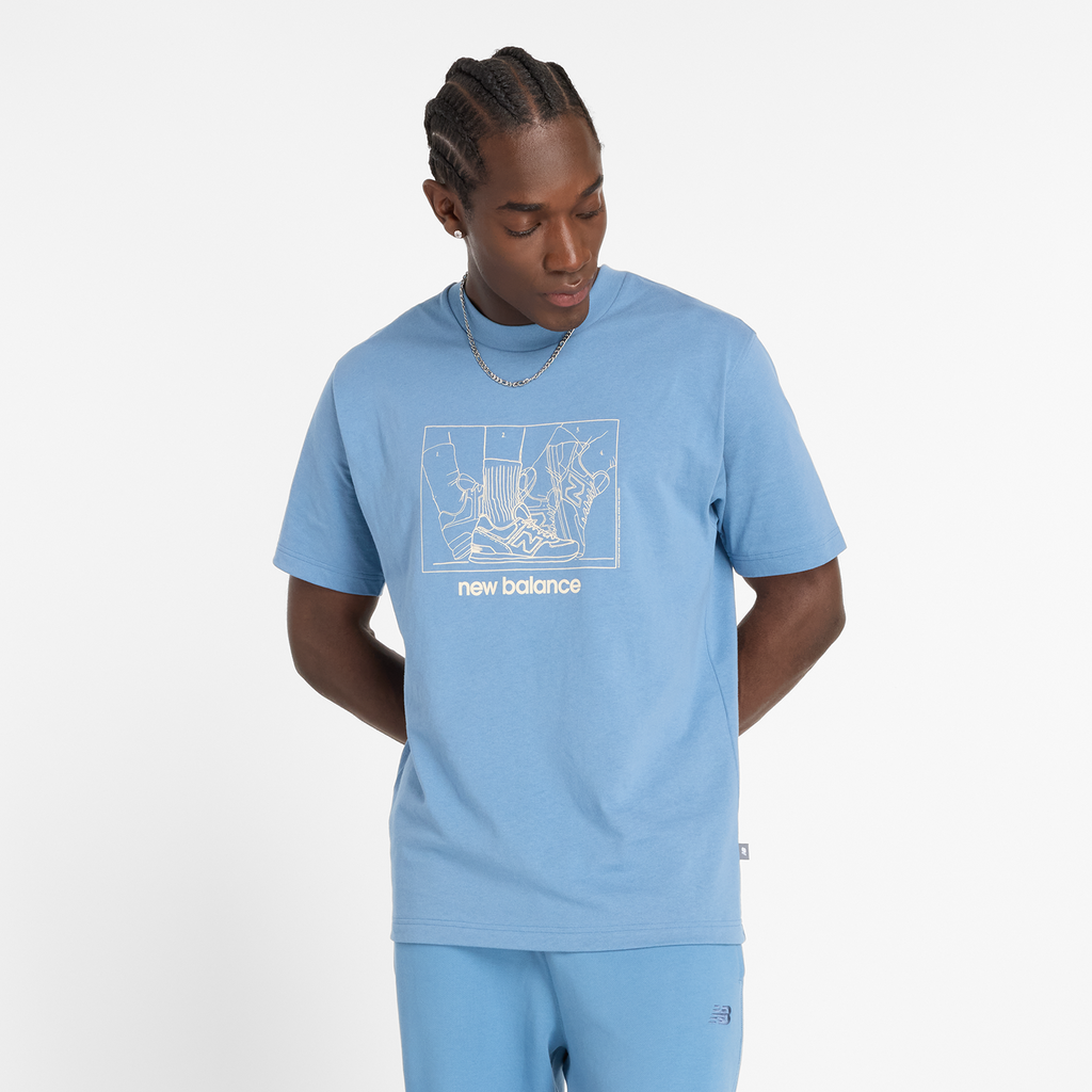 New Balance Athletics Relaxed Science T-Shirt in BLAU