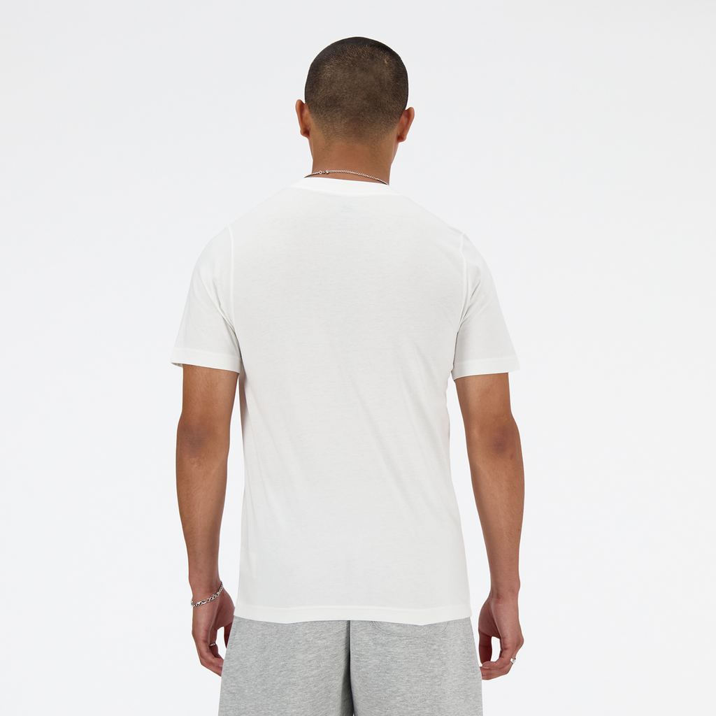 New Balance Sport Essentials Stacked Logo T-Shirt in WEISS